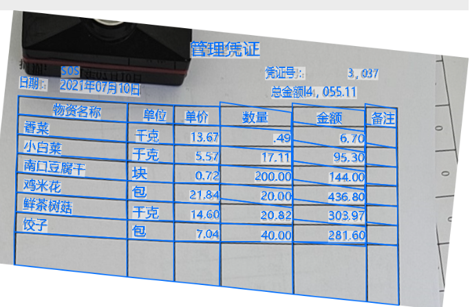 金鸣表格文字识别系统图片